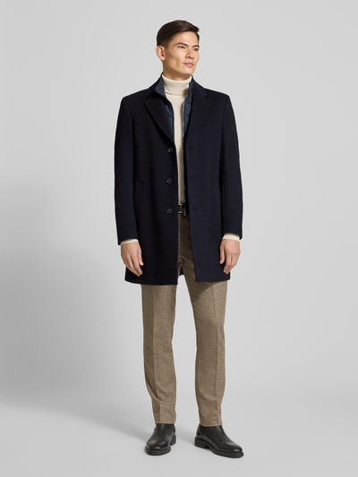 BOSS Slim Fit Mantel aus Woll-Mix Modell 'HYDE' Black 1