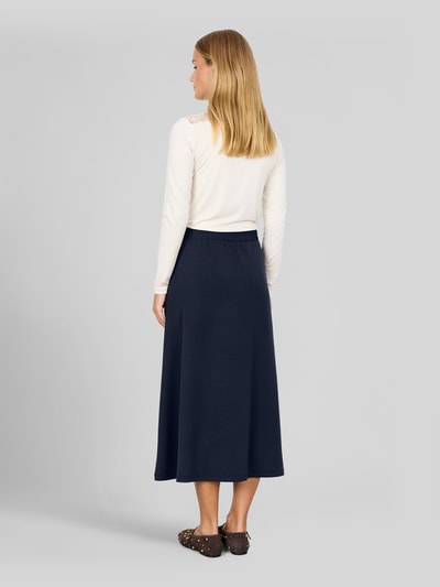 Soyaconcept Uitlopende midi-rok van modalmix model 'BANU' Marineblauw - 4