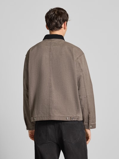 REVIEW Jeansjacke mit Kentkragen Dunkelbraun 5