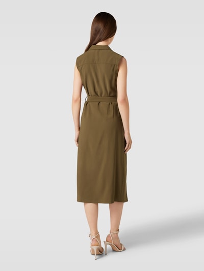 Mango Midikleid mit Reverskragen Modell 'DOROTEA' Khaki 5