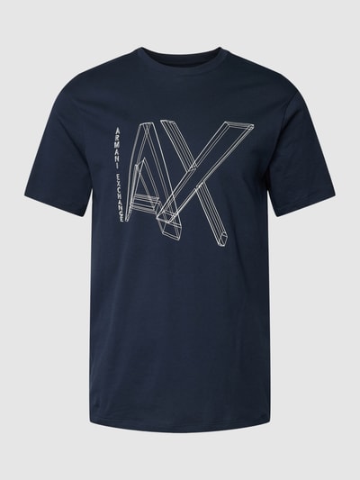 ARMANI EXCHANGE T-Shirt mit Label-Print Marineblau 2
