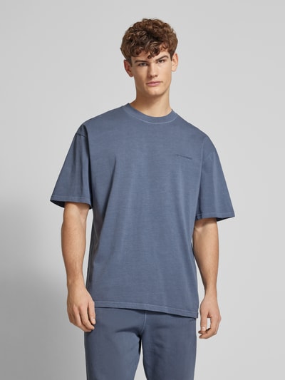 Pegador Oversized T-Shirt mit Label-Stitching Rauchblau 4