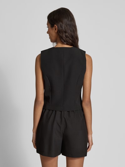 Pieces Regular fit gilet met 4-knoopssluiting, model 'BOZZY' Zwart - 5