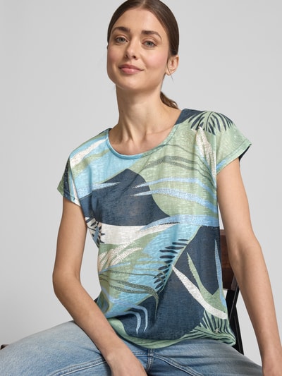 ZABAIONE T-shirt met kapmouwen, model 'Ha44wai' Marineblauw - 3