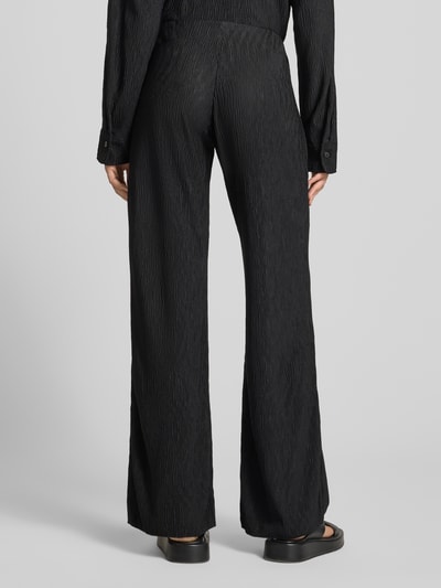 REVIEW Flared Cut Hose mit Plisseefalten und elastischem Bund Black 5