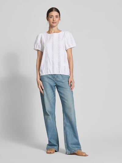 Mustang T-shirt z okrągłym dekoltem model ‘Assaria’ Biały 1