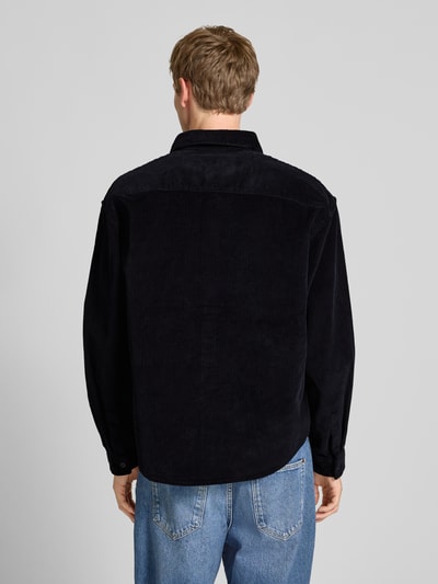 REVIEW Koszula sztruksowa o kroju regular fit z detalem z logo Czarny 5