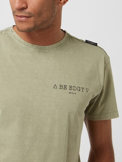 BE EDGY T-shirt z efektem sprania model ‘Paulus’ Zielony 3