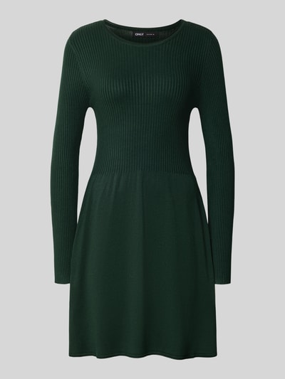 ONLY Regular Fit Strickkleid aus Viskose-Mix Modell 'ALMA' Dunkelgruen 1