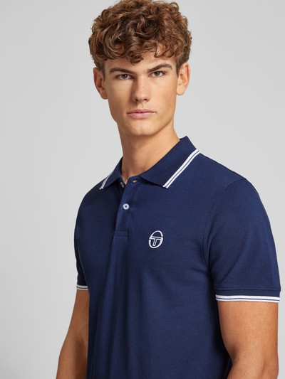 SERGIO TACCHINI Regular fit poloshirt met logostitching, model 'SERGIO' Marineblauw - 3