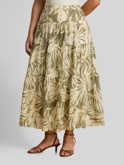 Lauren Ralph Lauren Szeroka spódnica maxi z czystej bawełny Oliwkowy 6