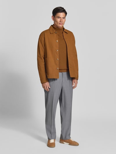 Selected Regular Fit Freizeithemd aus Baumwoll-Mix Modell 'MOTTO' Camel 1