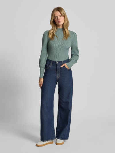 Only Sweter z dzianiny o kroju regular fit z mieszanki wiskozy model ‘KATIA’ Trzcinowy 1