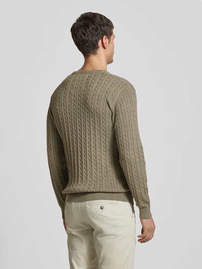 Lindbergh Strickpullover mit gerippten Abschlüssen Khaki 5