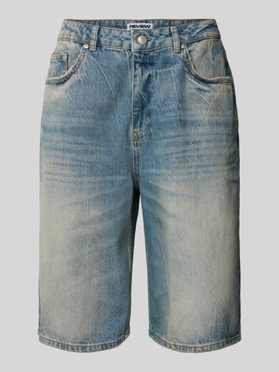 Review Jeansshorts im Used-Look Blau 2