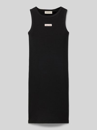 Calvin Klein Jeans Kleid in Ripp-Optik mit Label-Stitching Black 1