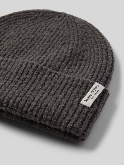 Marc O'Polo Beanie mit Schurwolle in Ripp-Optik Anthrazit Melange 2