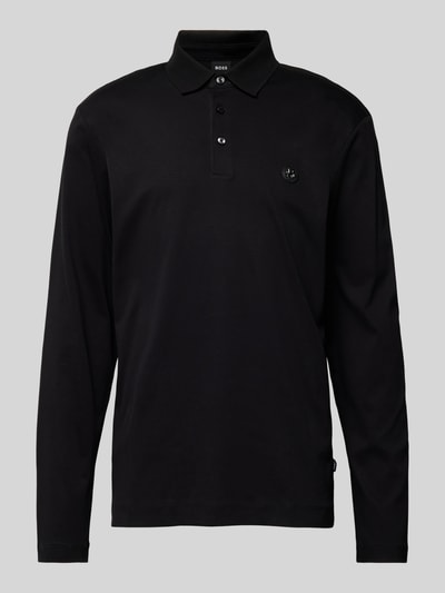 BOSS Koszulka polo o kroju regular fit z naszywką logo model ‘Paley’ Czarny 2