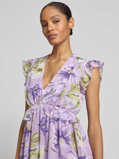 Vila Maxi-jurk met dubbele-laagjeslook, model 'ALICE' Lila - 3