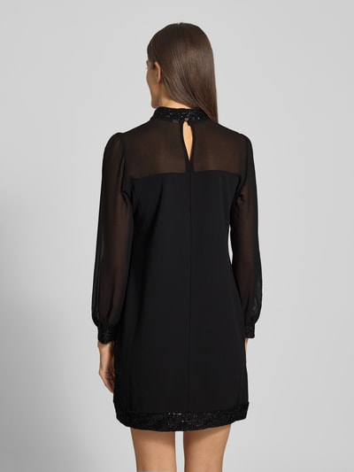 Apricot Semitransparentes Minikleid mit Pailletten Dunkelgruen 5