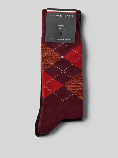 Tommy Hilfiger Socken mit Label-Detail im 2er-Pack Bordeaux 3