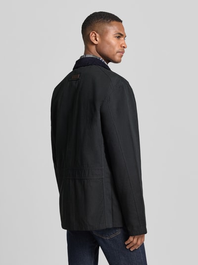 Barbour kurtka z mieszanki bawełny o kroju regular fit model 'SANDERLING' Granatowy 5