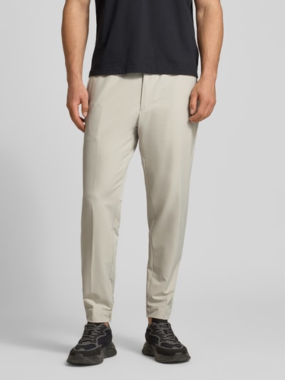 BOSS Green Spodnie materiałowe o kroju tapered fit z tunelem model 'T_FLEX' Piaskowy 4