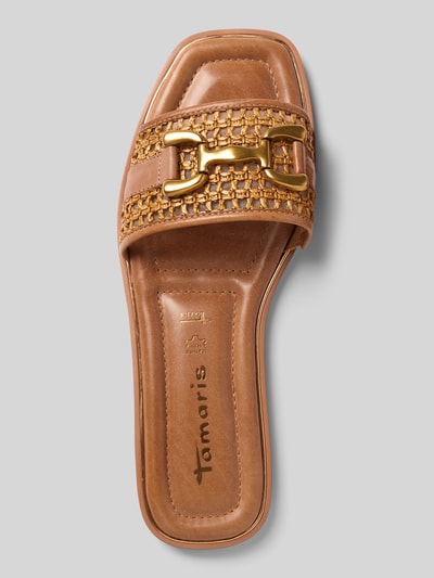 Tamaris Slippers met labeldetail Cognac - 3