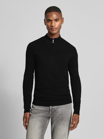 Antony Morato Slim fit gebreide pullover met schipperskraag Zwart - 4