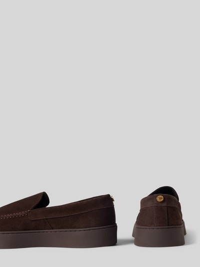 Steve Madden Loafersy z welurowej skóra bydlęca z gumowa podeszwa model 'Leyton' Ciemnobrązowy 2