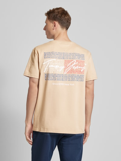 Tommy Jeans T-shirt met labelprint Beige - 5