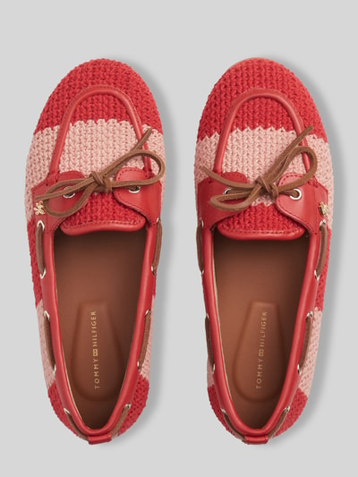 Tommy Hilfiger Loafer in Strukturoptik mit Schleife Rot 4