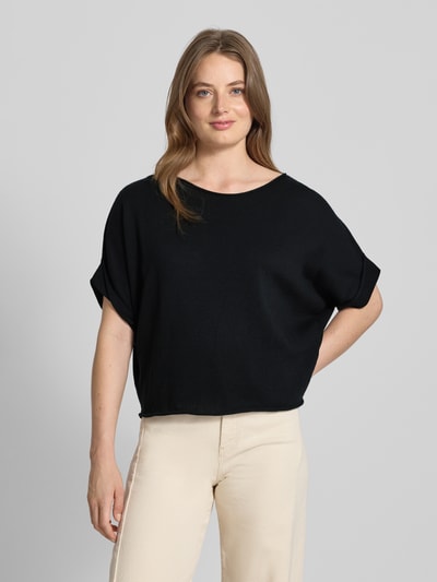 Oui Strickshirt mit Rundhalsausschnitt BLACK 4