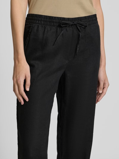 Christian Berg Woman Straight Leg Leinenhose mit Tunnelzug Black 3
