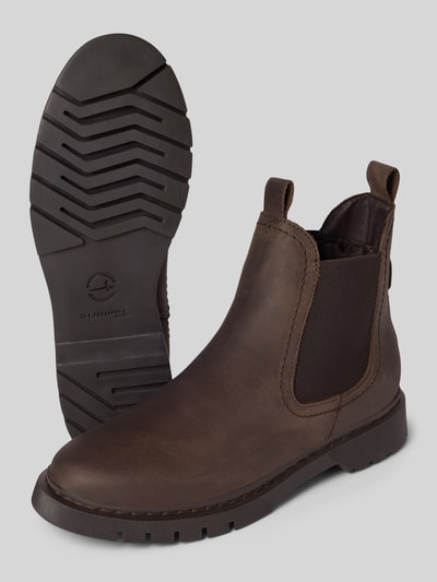 Tamaris Buty chelsea ze skóry wołowej nappa Ciemnobrązowy melanż 4