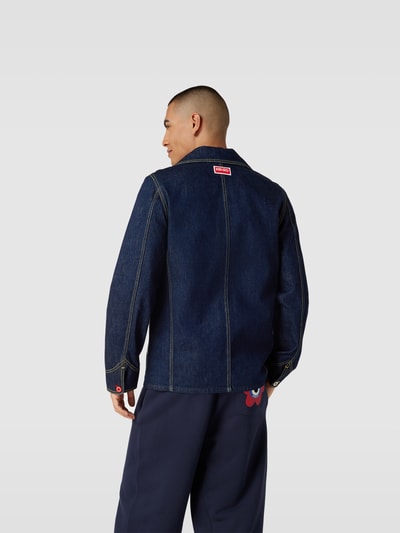 Kenzo Jeansjacke mit Label-Stitching Dunkelblau 5