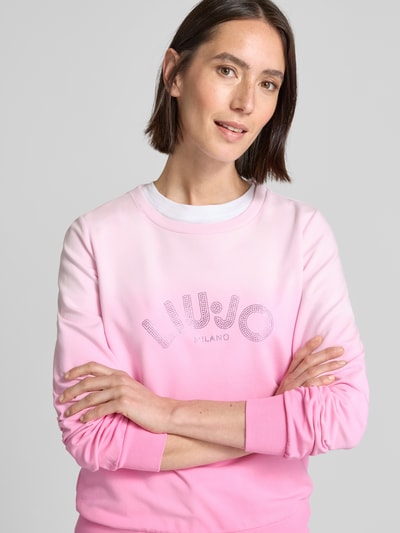 LIU JO SPORT Sweatshirt mit Strasssteinbesatz Rosa 3