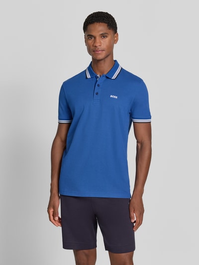 BOSS Green Regular Fit Poloshirt mit Label-Stitching Modell 'Paddy' Marine Melange 4