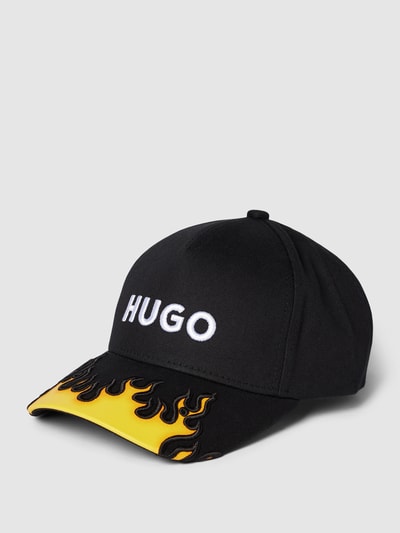 HUGO Pet met logo- en motiefstitching, model 'Jad' Zwart - 1