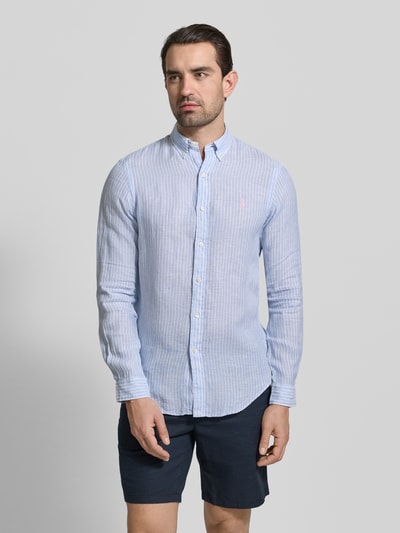 Polo Ralph Lauren Koszula casualowa o kroju slim fit z czystego lnu Jasnoniebieski 4