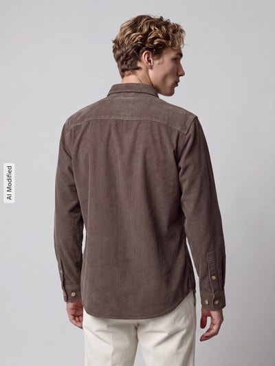 ONLY & SONS Freizeithemd mit Brusttaschen Taupe 5
