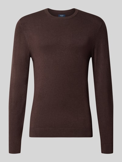 MCNEAL Strickpullover mit geripptem Rundhalsausschnitt Schlamm Melange 1
