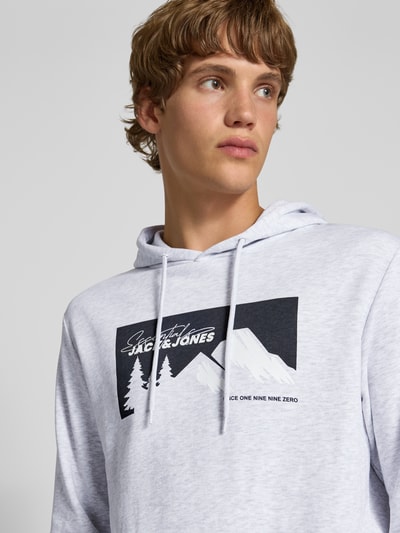 Jack & Jones Hoodie met motiefprint, model 'SUN' Offwhite gemêleerd - 3