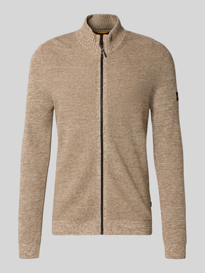 camel active Slim Fit Strickjacke Modell 'Mouline' Offwhite Melange 2