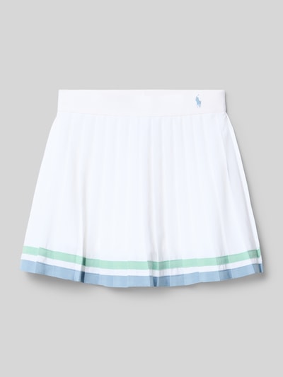 Produktfoto, Ausgestellter Plissee-Rock mit eingenähter Hose van Polo Ralph Lauren Kids, look: effen kleuren, regular fit, minilengte, contraststrepen, elastisch boord, materiaalverwerking met plissés