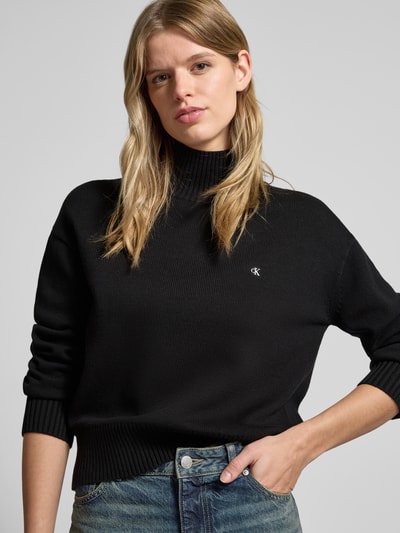 Calvin Klein Jeans Strickpullover mit gerippten Abschlüssen Black 3