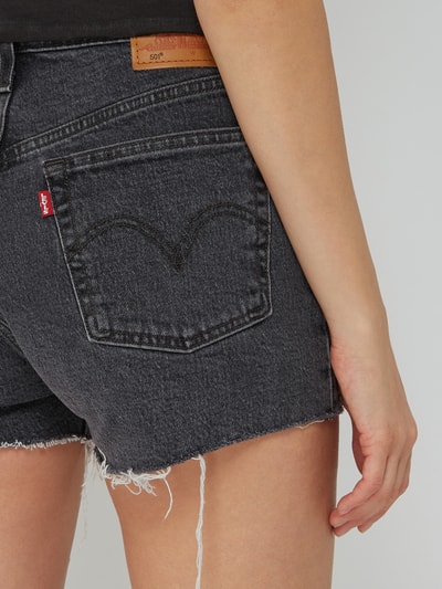 Levi's® Szorty jeansowe z wysokim stanem i frędzlami Antracytowy 3