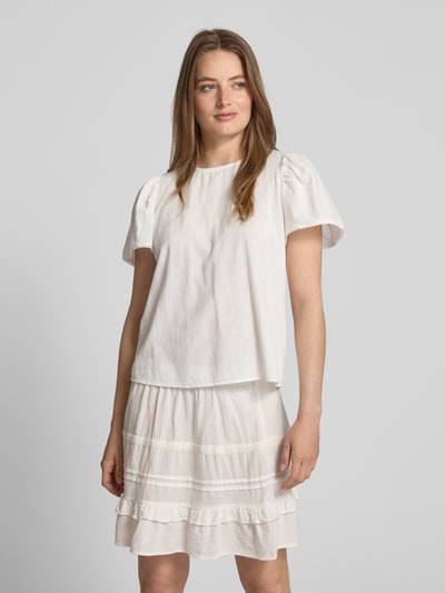 Vero Moda Regular Fit Blusenshirt aus reiner Baumwolle Modell 'PRETTY' Weiss 4