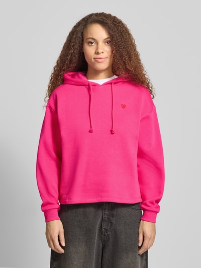 PIECES Regular Fit Hoodie aus Baumwoll-Mix Modell 'CHILLI' Pink 4
