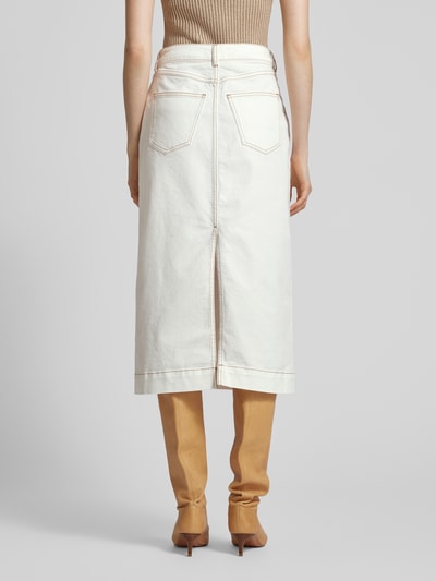 Ivy Oak Jeansrok met riemlussen, model 'STEFANIE' Offwhite - 5